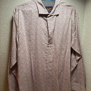 Egara Red and Blue Geometric Button Down Shirt